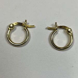 Sterling Silver gold tone huggie earrings. 1/2 inch diameter